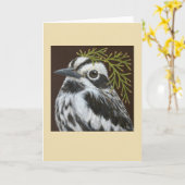 ボブ白と黒のウォーブラーカード カード (黄色い花)