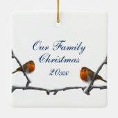 ボブ赤ロビン鳥野獣ホワイト セラミックオーナメント (裏面)