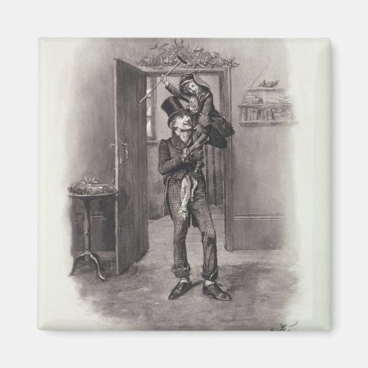 ボブ・クラチットとティニー・ティム、チャールズ・ディケンズの マグネット (正面)