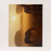 ボブ・ラングリシュ2人のアラブ人が日の出に霧の中に立って ジグソーパズル (縦)