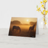 ボブ・ラングリッシュ2人のアラブが朝の霧の中に立つ カード (黄色い花)