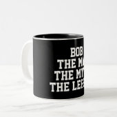 ボブ：人間、神話、伝説、黒 ツートーンマグカップ (正面左)