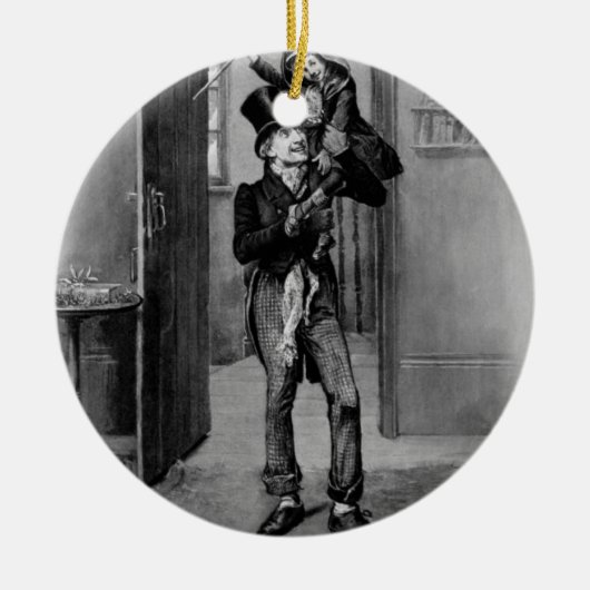 ボブCratchitおよび小さいティム セラミックオーナメント (正面)