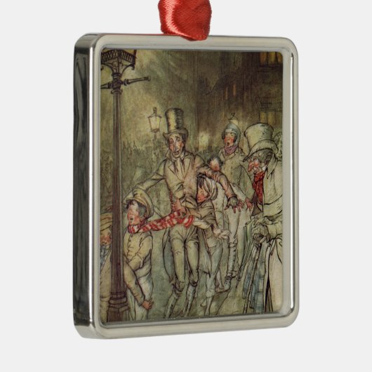 ボブCratchitはCornhillのスライドをたどって行きました メタルオーナメント (右)