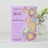 ボヘお洒落ミアンカラフルフラワーズブライダルシャワー 招待状 (スタンド正面)