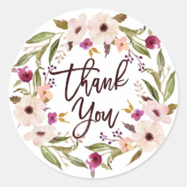 ボヘお洒落ミアンフローラリースありがとう ラウンドシール
