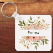 ボヘかわいらしミアンフローラモノグラムまたは名前 キーホルダー (正面)