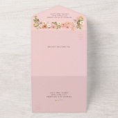 ボヘかわいらしミアンフローラ庭園の結婚式 オールインワン招待状 (外側)