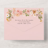 ボヘかわいらしミアンフローラ庭園の結婚式 オールインワン招待状 (裏面)