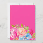 ボヘかわいらしミアンフローラ水彩ブライダルシャワー 招待状 (裏面)