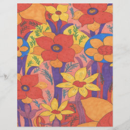 ボヘはっきりしたミアンオレンジガーデンプリント