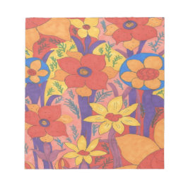 ボヘはっきりしたミアンオレンジガーデンプリント ノートパッド