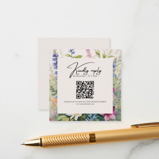 ボヘはっきりしたミアンユニークワイルドフラワー エンクロージャーカード (正面/裏面インサイチュ)