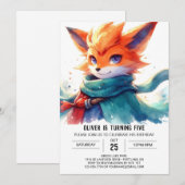 ボヘよくはしゃぐミアンキツネ誕生日 招待状 (正面/裏面)