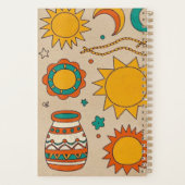 ボヘよくはしゃぐミアン型手描き太陽、月面 プランナー手帳 (裏面)