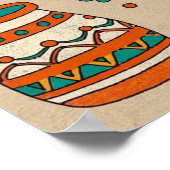 ボヘよくはしゃぐミアン型手描き太陽、月面 ポスター (角)