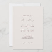 ボヘエレガントミアンアイボリーミニマ結婚リスト 招待状 (正面)