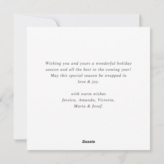 ボヘエレガントミアンクリスマスパインリースグリーティング シーズンカード (裏面)