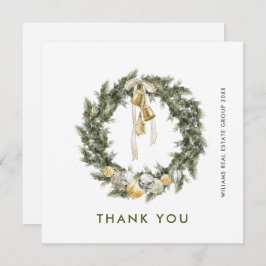 ボヘエレガントミアンクリスマスパインリース会社 サンキューカード