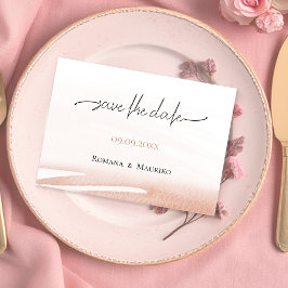 ボヘエレガントミアンコーラルテラコッタ結婚ズ セーブザデート