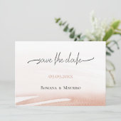 ボヘエレガントミアンコーラルテラコッタ結婚ズ セーブザデート (スタンド正面)