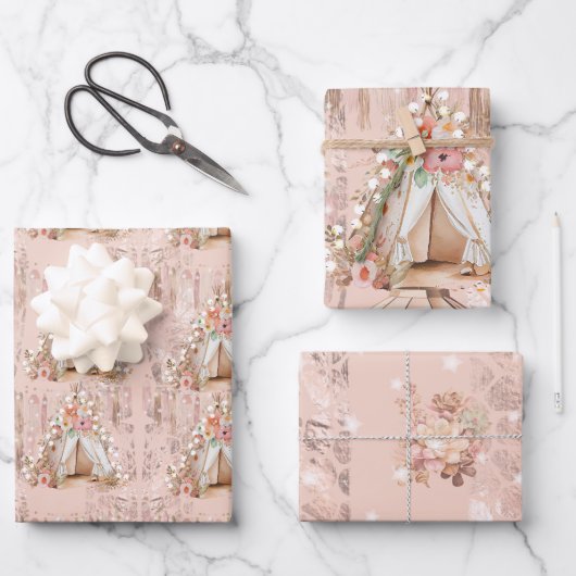 ボヘエレガントミアンテントスランバーパーティー ラッピングペーパーシート (正面)