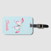 ボヘエレガントミアンパーソナライズされたチョウ ラゲッジタグ (正面横)