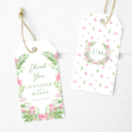 ボヘエレガントミアンピンクフローラ結婚ズ・サンキュー ギフトタグ