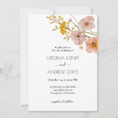 ボヘエレガントミアンフローラテラコッタ結婚ズ 招待状 (正面)