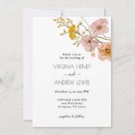 ボヘエレガントミアンフローラテラコッタ結婚ズ 招待状