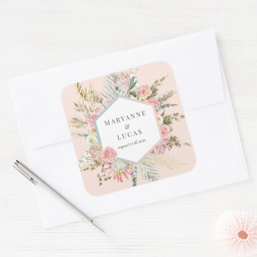 ボヘエレガントミアンフローラモノグラム スクエアシール (封筒)