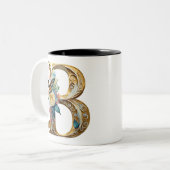 ボヘエレガントミアンフローラ文字B ツートーンマグカップ (正面左)