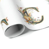 ボヘエレガントミアンフローラ文字C ラッピングペーパー (ロールコーナー)