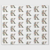 ボヘエレガントミアンフローラ文字K ラッピングペーパー (フラット)