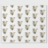 ボヘエレガントミアンフローラ文字V ラッピングペーパー (フラット)