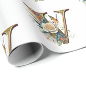 ボヘエレガントミアンフローラ文字V ラッピングペーパー (ロールコーナー)