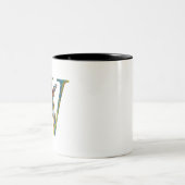 ボヘエレガントミアンフローラ文字W ツートーンマグカップ (中央)