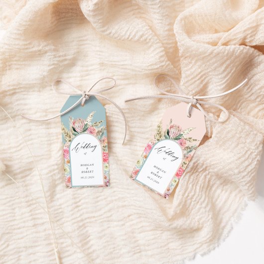 ボヘエレガントミアンフローラ結婚モノグラム ギフトタグ