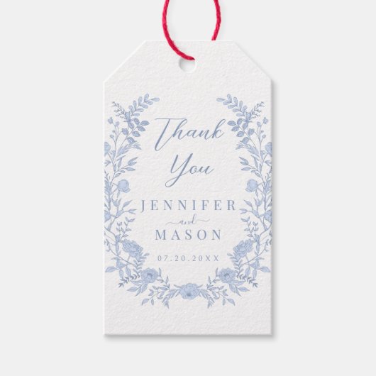 ボヘエレガントミアンフローラ結婚リースの感謝していあなた ギフトタグ (正面)