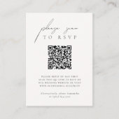 ボヘエレガントミアンモダン写真QRコードウェディングRSVP エンクロージャーカード (正面)