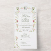 ボヘエレガントミアンモノグラム結婚フローラ オールインワン招待状 (内側)