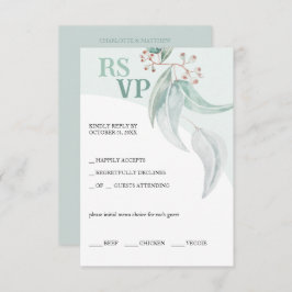 ボヘエレガントミアンユーカリ水彩技法 出欠カード