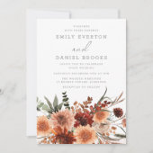 ボヘエレガントミアン夏と秋のフローラ結婚ズ 招待状 (正面)