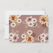 ボヘエレガントミアン水色フローラ結婚ズ セーブザデート (裏面)