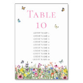 ボヘエレガントミアン結婚ワイルドフラワーのゲスト名 テーブルナンバー (裏面)