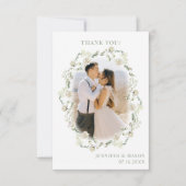 ボヘエレガントミアン緑結婚のフローラの写真 サンキューカード (正面)