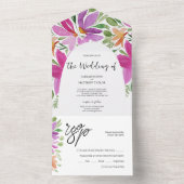 ボヘエレガントミアン芸術的シック オールインワン招待状 (内側)