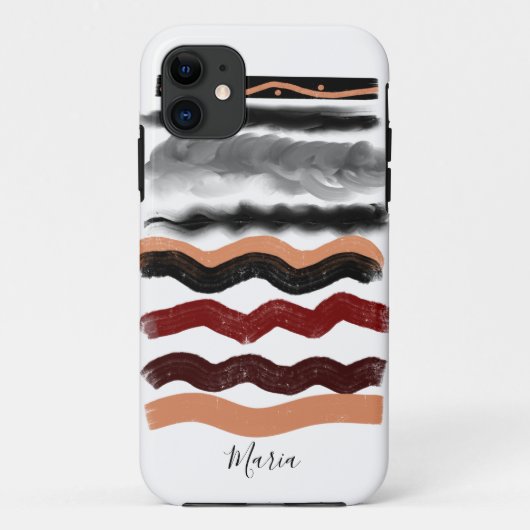 ボヘエレガントミアン金ゴールドと黒署名 Case-Mate iPhoneケース (裏面)