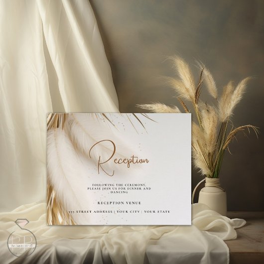 ボヘエレガントミアン金ゴールドパンパスアフターパーティー エンクロージャーカード