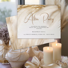 ボヘエレガントミアン金ゴールドパンパスアフターパーティー エンクロージャーカード